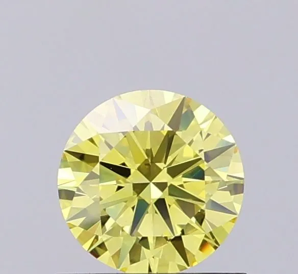 0.72ct ROUND Fancy Intense Yellow VVS2 Coloured Lab diamond