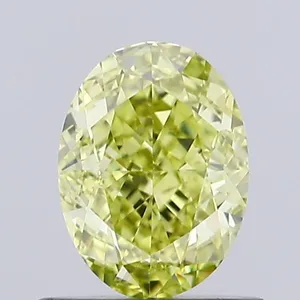 0.9ct OVAL Fancy Intense Yellow VS1 Coloured Lab diamond