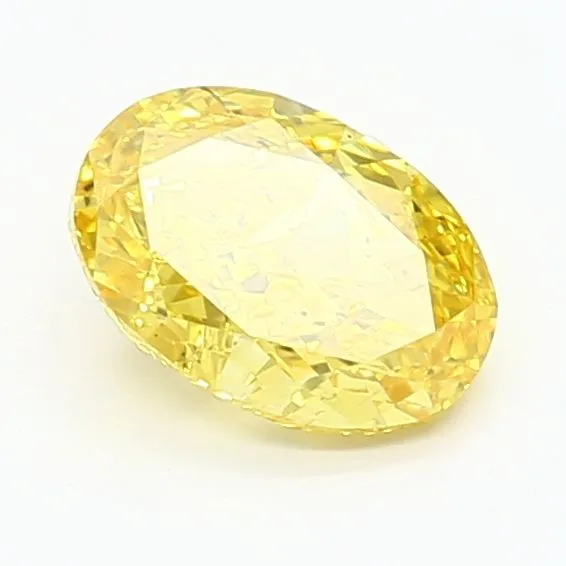 1.18ct OVAL Fancy Vivid Yellow VS1 Coloured Lab diamond