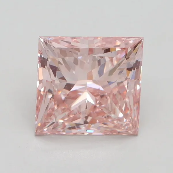 2.58ct PRINCESS Fancy Intense Pink SI1 Coloured Lab diamond
