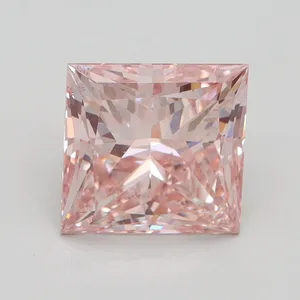 2.58ct PRINCESS Fancy Intense Pink SI1 Coloured Lab diamond