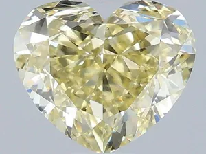 1.52ct HEART Fancy Light Yellow VS1 Coloured Lab diamond