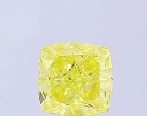 1ct CUSHION Fancy Intense Yellow VS1 Coloured Lab diamond