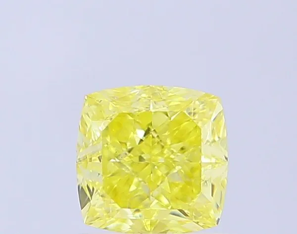 1ct CUSHION Fancy Intense Yellow VS1 Coloured Lab diamond