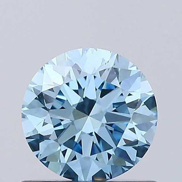 0.74ct ROUND Fancy Vivid Blue VS1 Coloured Lab diamond