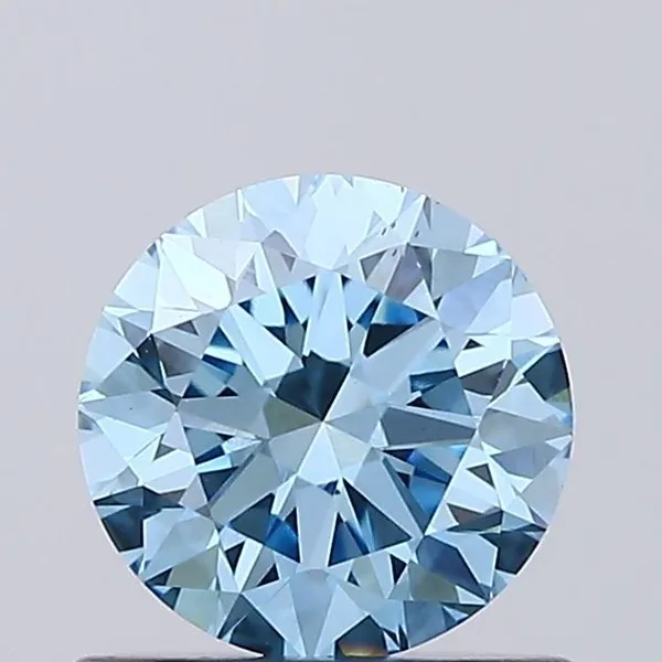 0.74ct ROUND Fancy Vivid Blue VS1 Coloured Lab diamond