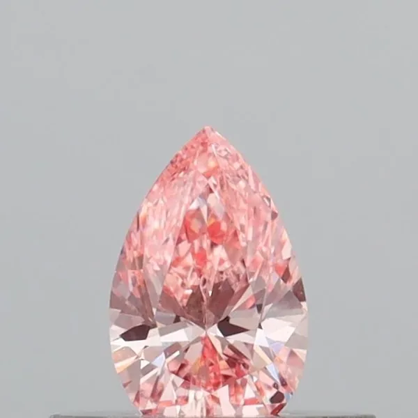 0.3ct PEAR Fancy Vivid Pink SI1 Coloured Lab diamond
