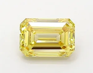 0.98ct EMERALD Fancy Intense Yellow VS1 Coloured Lab diamond