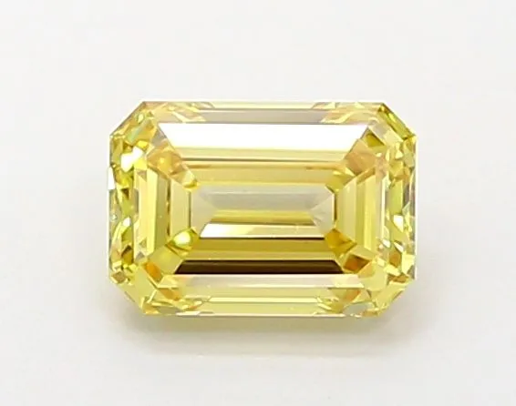 0.98ct EMERALD Fancy Intense Yellow VS1 Coloured Lab diamond