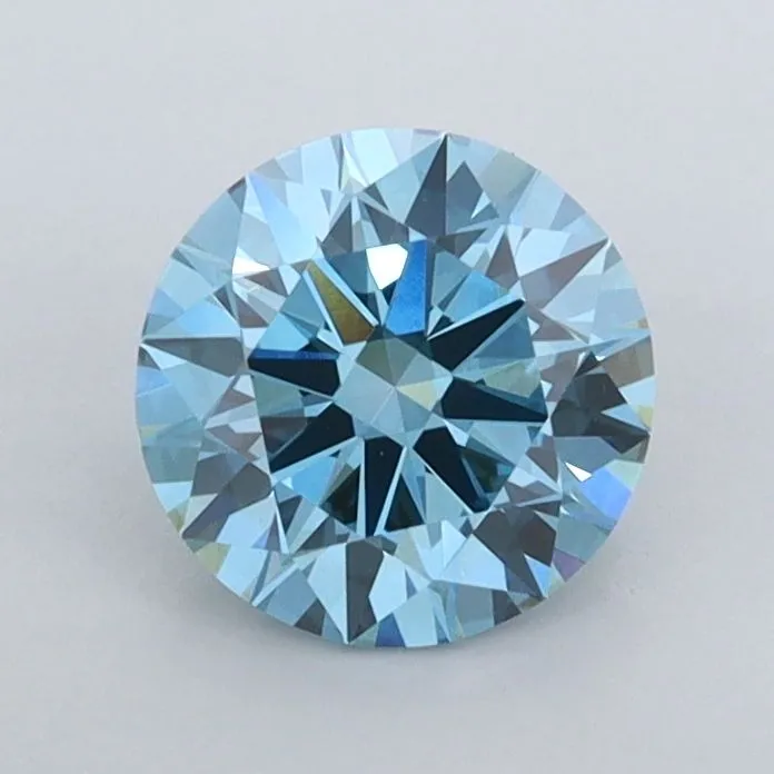 0.98ct ROUND Fancy Vivid Blue VVS2 Coloured Lab diamond