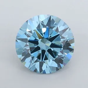 0.98ct ROUND Fancy Vivid Blue VVS2 Coloured Lab diamond