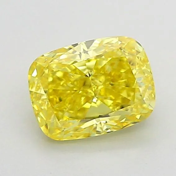 1.05ct CUSHION Fancy Vivid Yellow VS1 Coloured Lab diamond