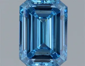 1.25ct EMERALD Fancy Vivid Blue VVS2 Coloured Lab diamond