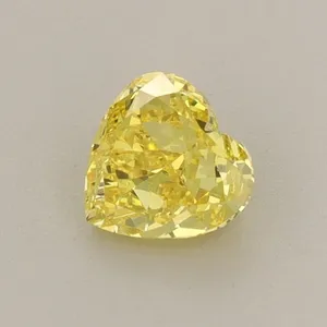 0.56ct HEART Fancy Vivid Yellow VS1 Coloured Lab diamond