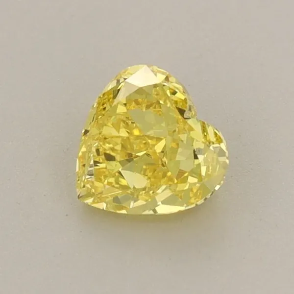 0.56ct HEART Fancy Vivid Yellow VS1 Coloured Lab diamond