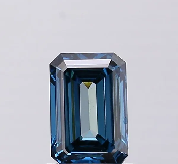 1.08ct EMERALD Fancy Vivid Blue VS1 Coloured Lab diamond
