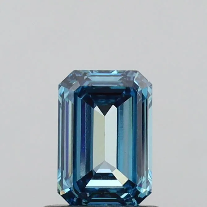 0.79ct EMERALD Fancy Vivid Blue VS1 Coloured Lab diamond