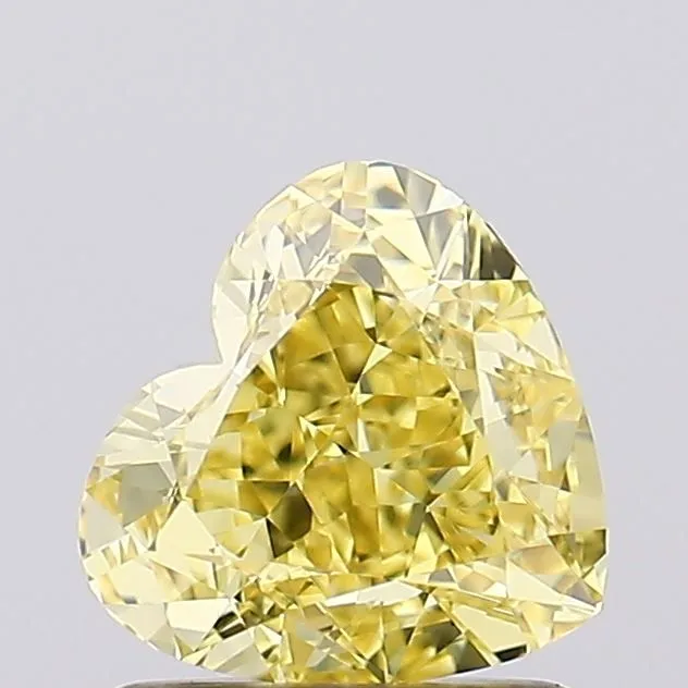 1.35ct HEART Fancy Intense Yellow VVS2 Coloured Lab diamond