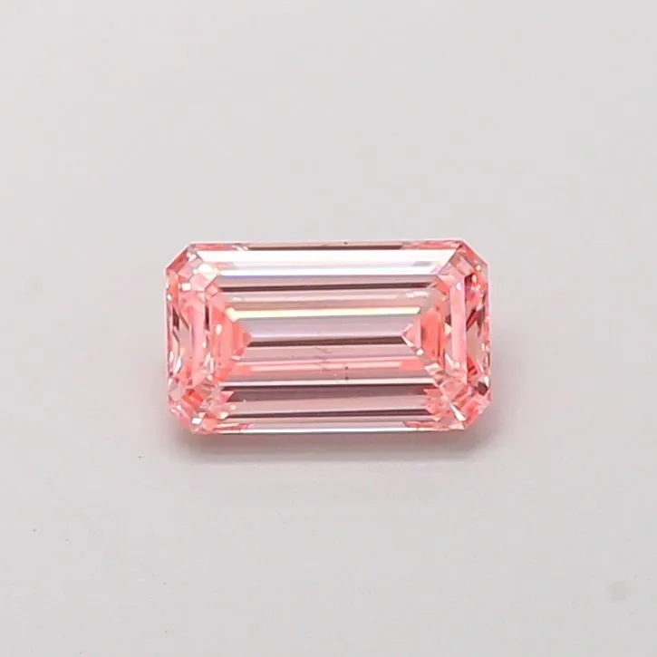 0.90ct EMERALD Fancy Intense Pink VS2 Coloured Lab diamond