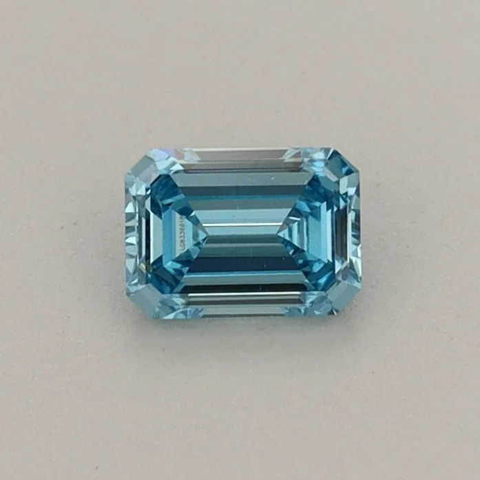 0.32ct EMERALD Fancy Vivid Blue VS1 Coloured Lab diamond