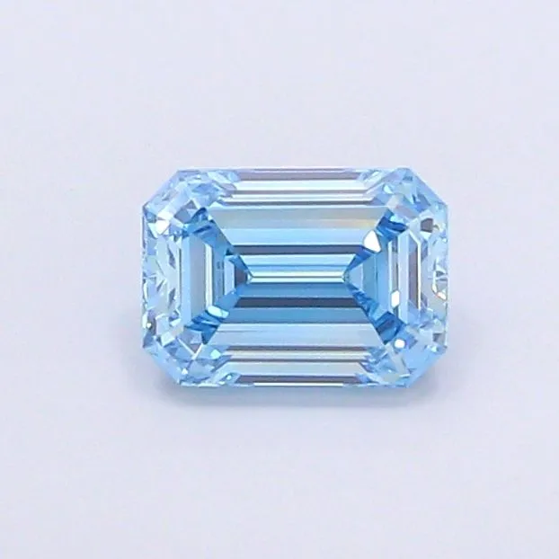 1.12ct EMERALD Fancy Vivid Blue VS2 Coloured Lab diamond