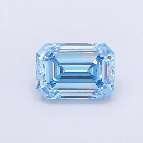 1.12ct EMERALD Fancy Vivid Blue VS2 Coloured Lab diamond