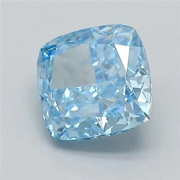 0.74ct CUSHION Fancy Vivid Blue VVS2 Coloured Lab diamond
