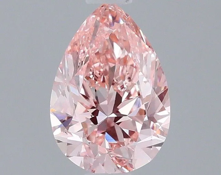 0.99ct PEAR Fancy Intense Pink VS1 Coloured Lab diamond