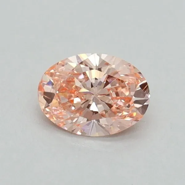 0.4ct OVAL Fancy Vivid Pink VS1 Coloured Lab diamond