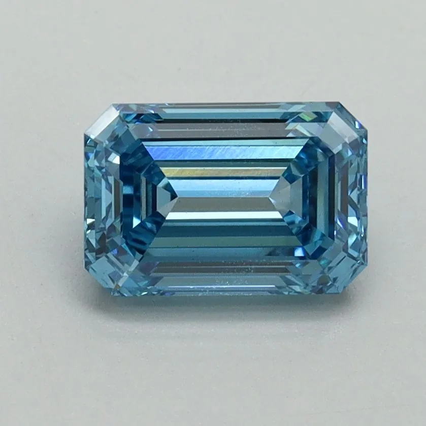 1.30ct EMERALD Fancy Vivid Blue VS1 Coloured Lab diamond