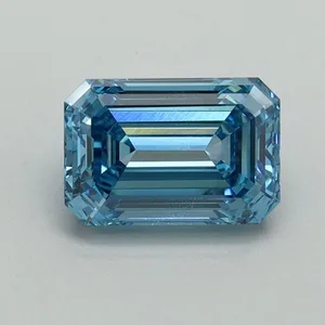 1.3ct EMERALD Fancy Vivid Blue VS1 Coloured Lab diamond