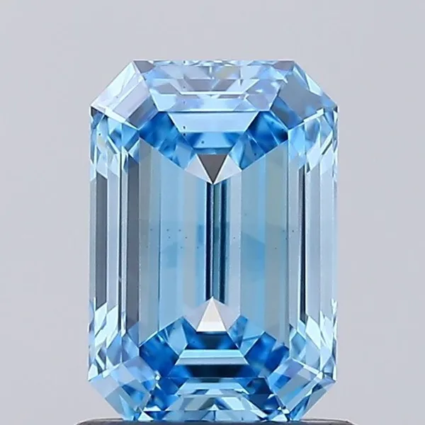 1.05ct EMERALD Fancy Vivid Blue VS1 Coloured Lab diamond