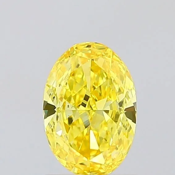 1.10ct OVAL Fancy Vivid Yellow VVS2 Coloured Lab diamond