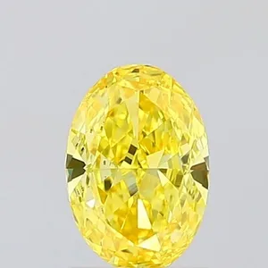 1.1ct OVAL Fancy Vivid Yellow VVS2 Coloured Lab diamond