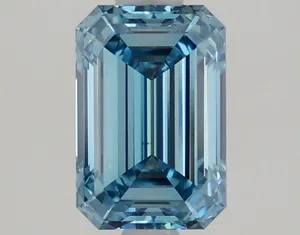 1.57ct EMERALD Fancy Vivid Blue VS1 Coloured Lab diamond