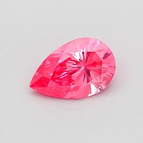 0.31ct PEAR Fancy Vivid Pink VS2 Coloured Lab diamond
