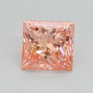 1.75ct PRINCESS Fancy Vivid Pink VS2 Coloured Lab diamond