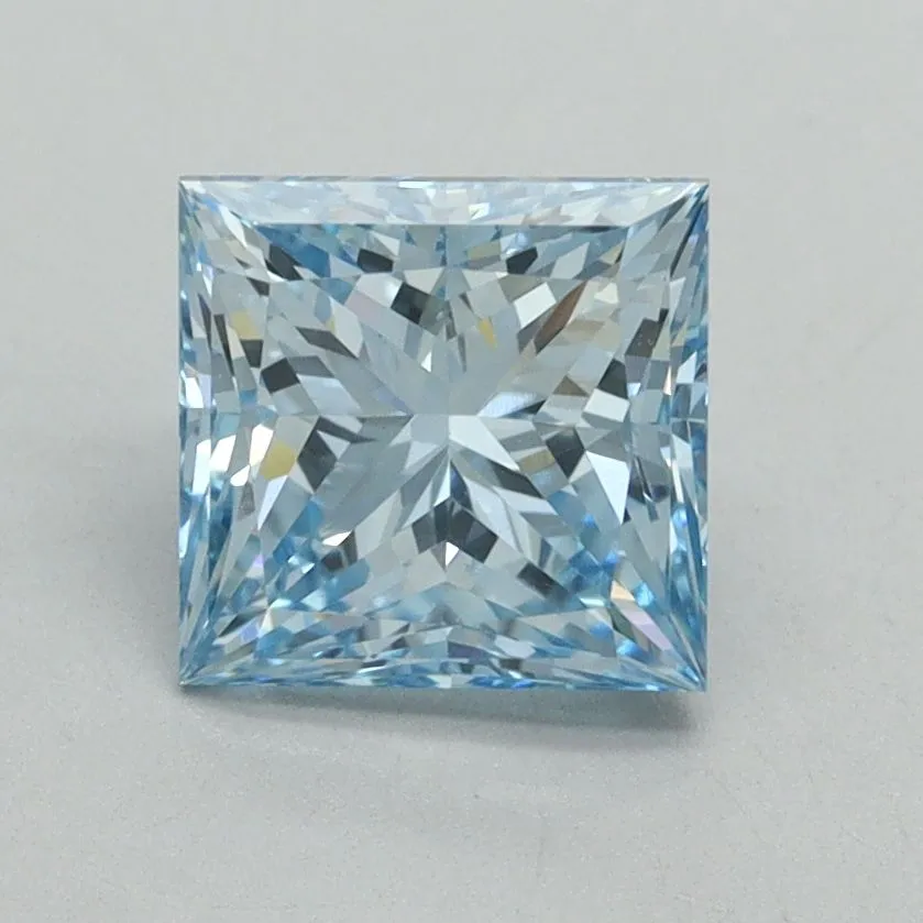 1.50ct PRINCESS Fancy Intense Blue VS2 Coloured Lab diamond