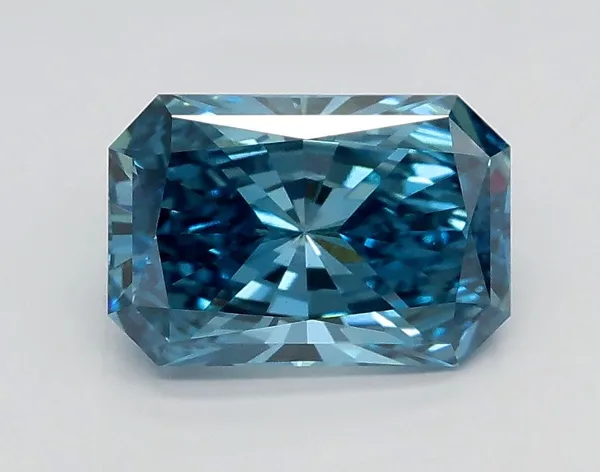 1.21ct RADIANT Fancy Vivid Blue VS1 Coloured Lab diamond