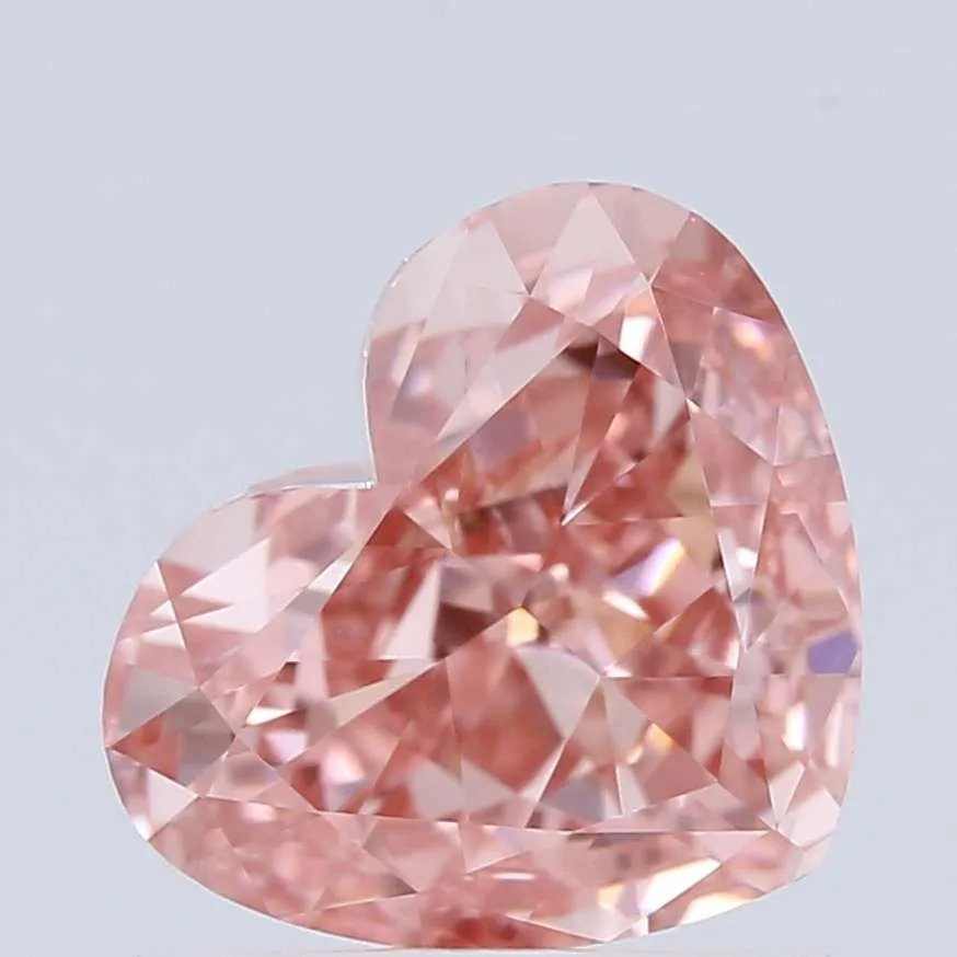 1.03ct HEART Fancy Vivid Pink VVS2 Coloured Lab diamond