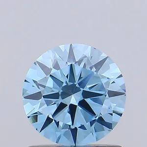 0.93ct ROUND Fancy Vivid Blue VS1 Coloured Lab diamond
