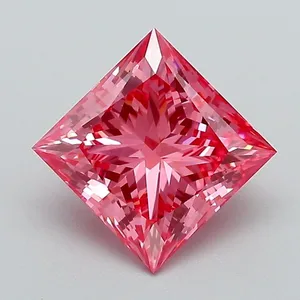 2.01ct PRINCESS Fancy Vivid Pink VS1 Coloured Lab diamond