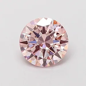0.6ct ROUND Fancy Light Pink SI1 Coloured Lab diamond