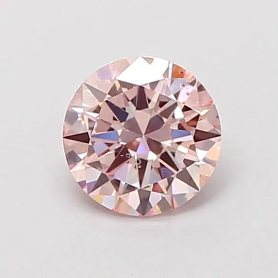 0.6ct ROUND Fancy Light Pink SI1 Coloured Lab diamond