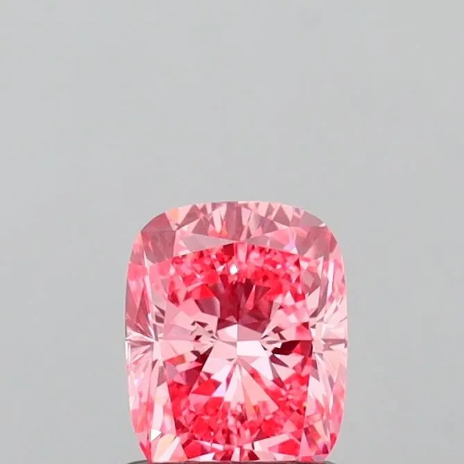 0.99ct CUSHION Fancy Vivid Pink VVS2 Coloured Lab diamond
