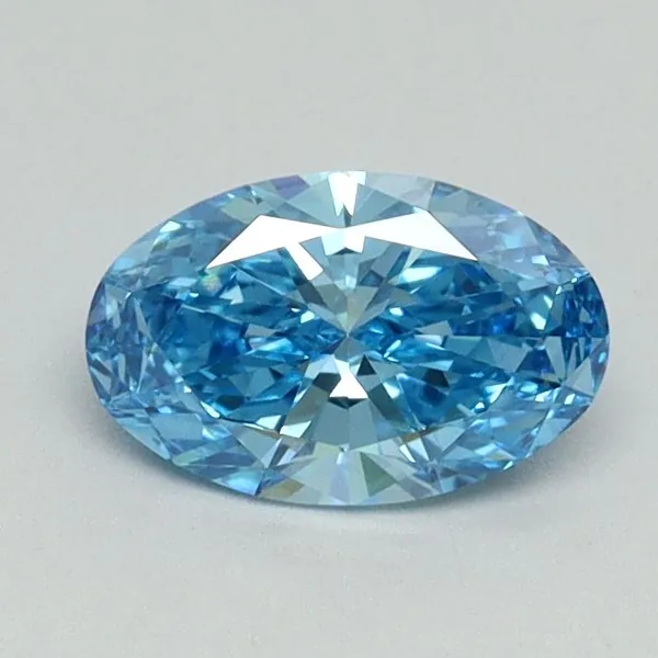 0.64ct OVAL Fancy Vivid Blue VS1 Coloured Lab diamond
