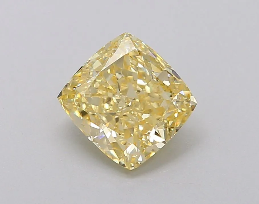 1.20ct CUSHION Fancy Intense Yellow VS1 Coloured Lab diamond