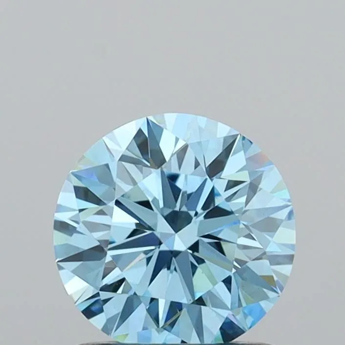 1.06ct ROUND Fancy Vivid Blue VVS2 Coloured Lab diamond