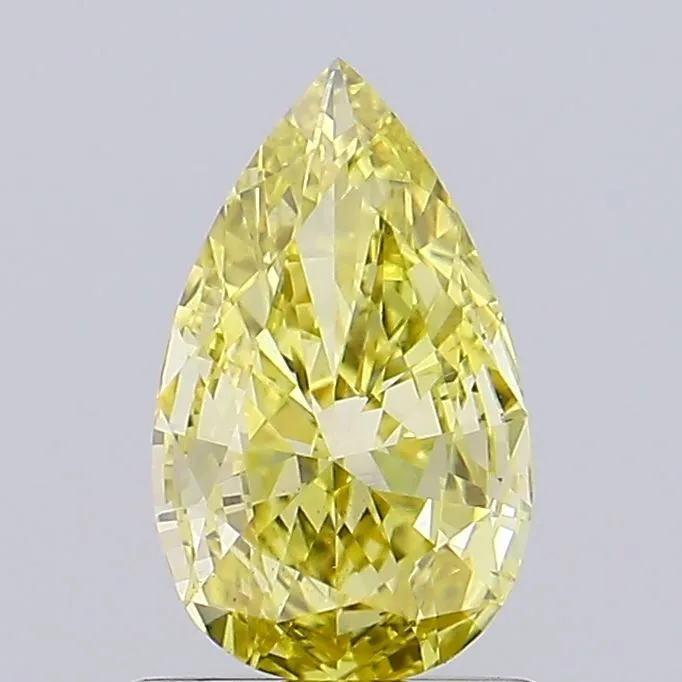 0.90ct PEAR Fancy Intense Yellow VS1 Coloured Lab diamond
