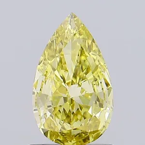 0.9ct PEAR Fancy Intense Yellow VS1 Coloured Lab diamond